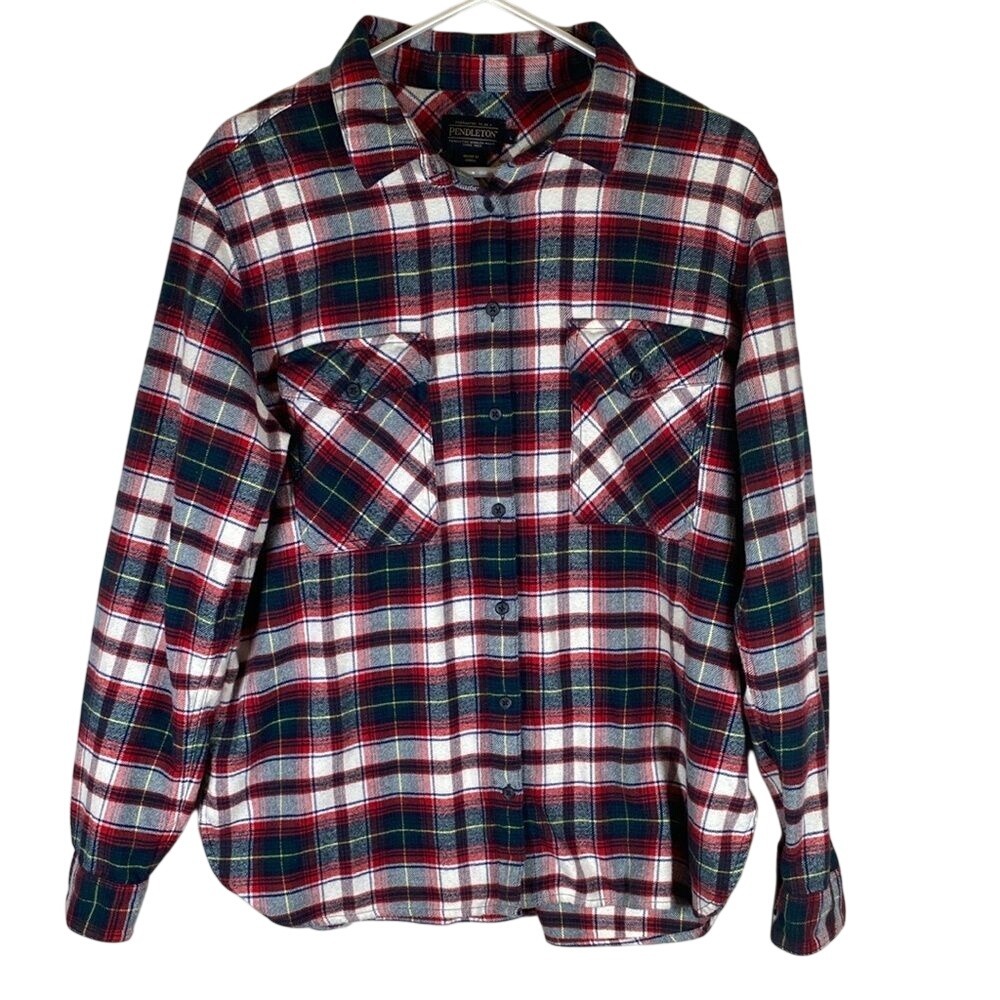 Pendleton cotton Elbow Patch Flannel Shirt size large